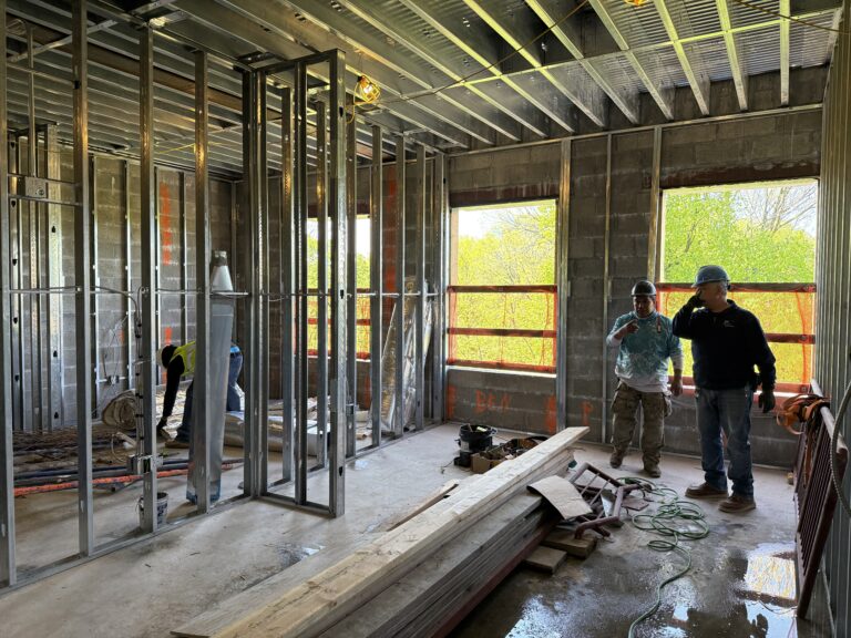 11. Bedrooms on the fourth floor are framed