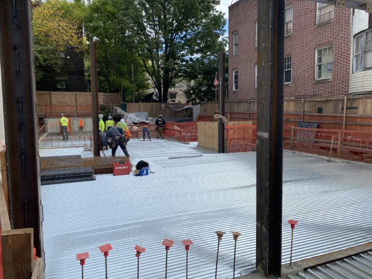 4. The installation of the deck for the first floor